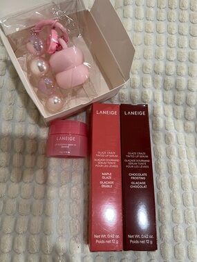 LANEIGE Pink Lip Sleeping Mask & Glaze Craze Tinted Lip Serum Set